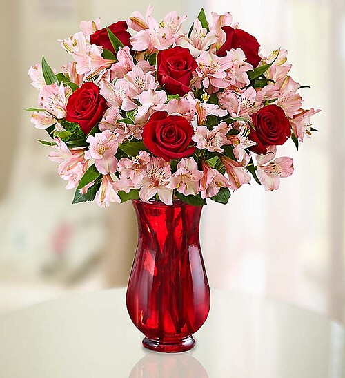 True Love Rose &amp;amp; Peruvian Lily Bouquet