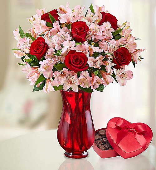 True Love Rose &amp;amp; Peruvian Lily Bouquet