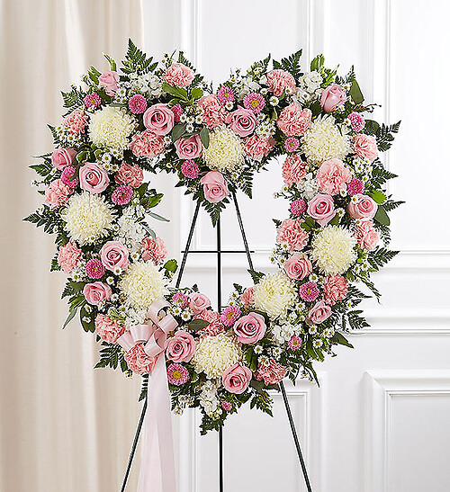 Always Remember&amp;trade; Floral Heart Tribute- Pink
